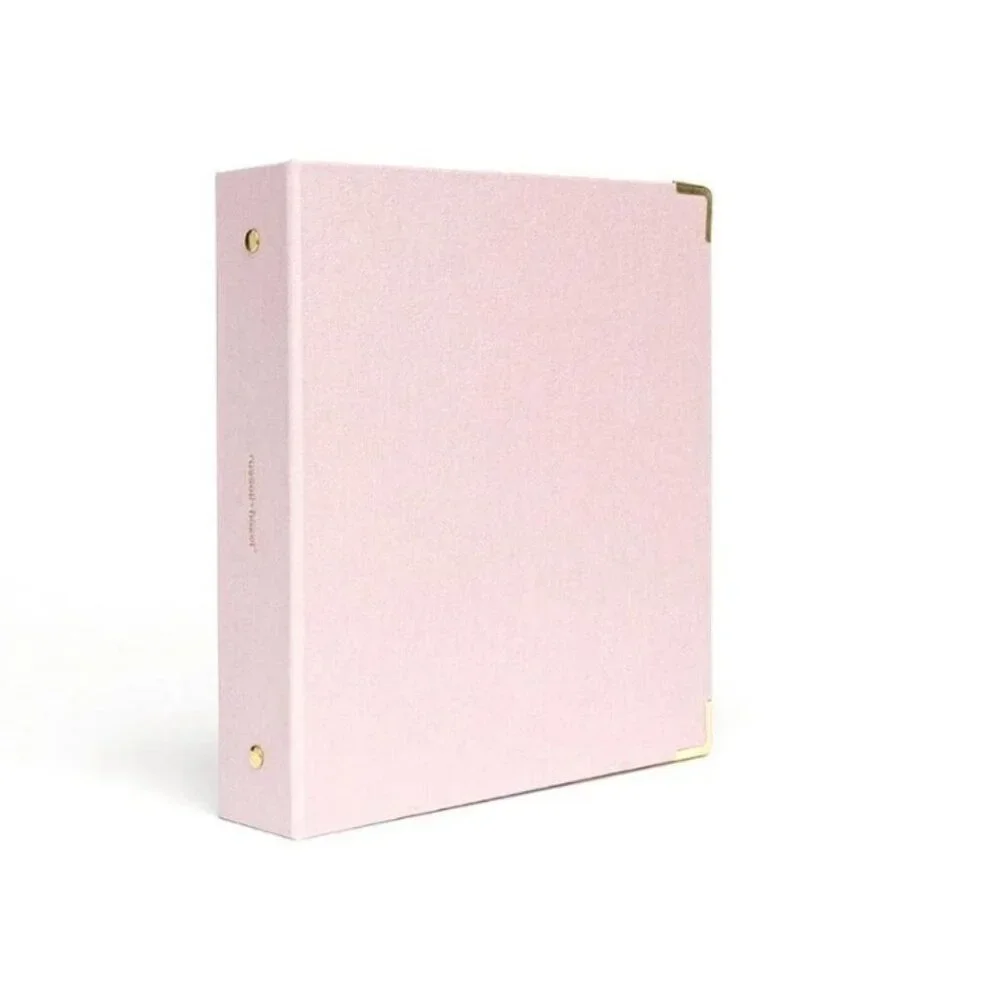 Russell + Hazel Bookcloth Mini 3 Ring Binder + Inserts, Peony